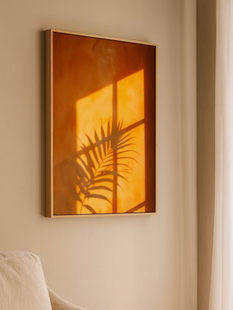 光影植物客厅中古风装饰画卧室床头挂画餐厅玄关入户门走廊壁画