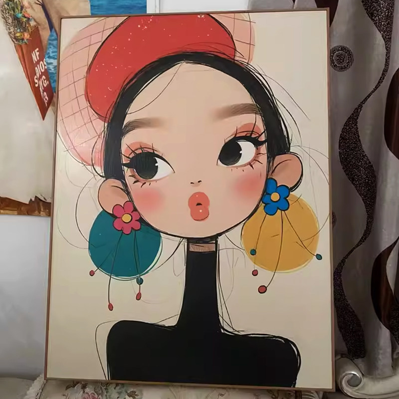 美式卡通玄关客厅卧室沙发多巴胺装饰画儿童房自愈系床头落地挂画,家居饰品,现代装饰画,淘宝优惠券,粉丝福利购,淘宝优惠卷