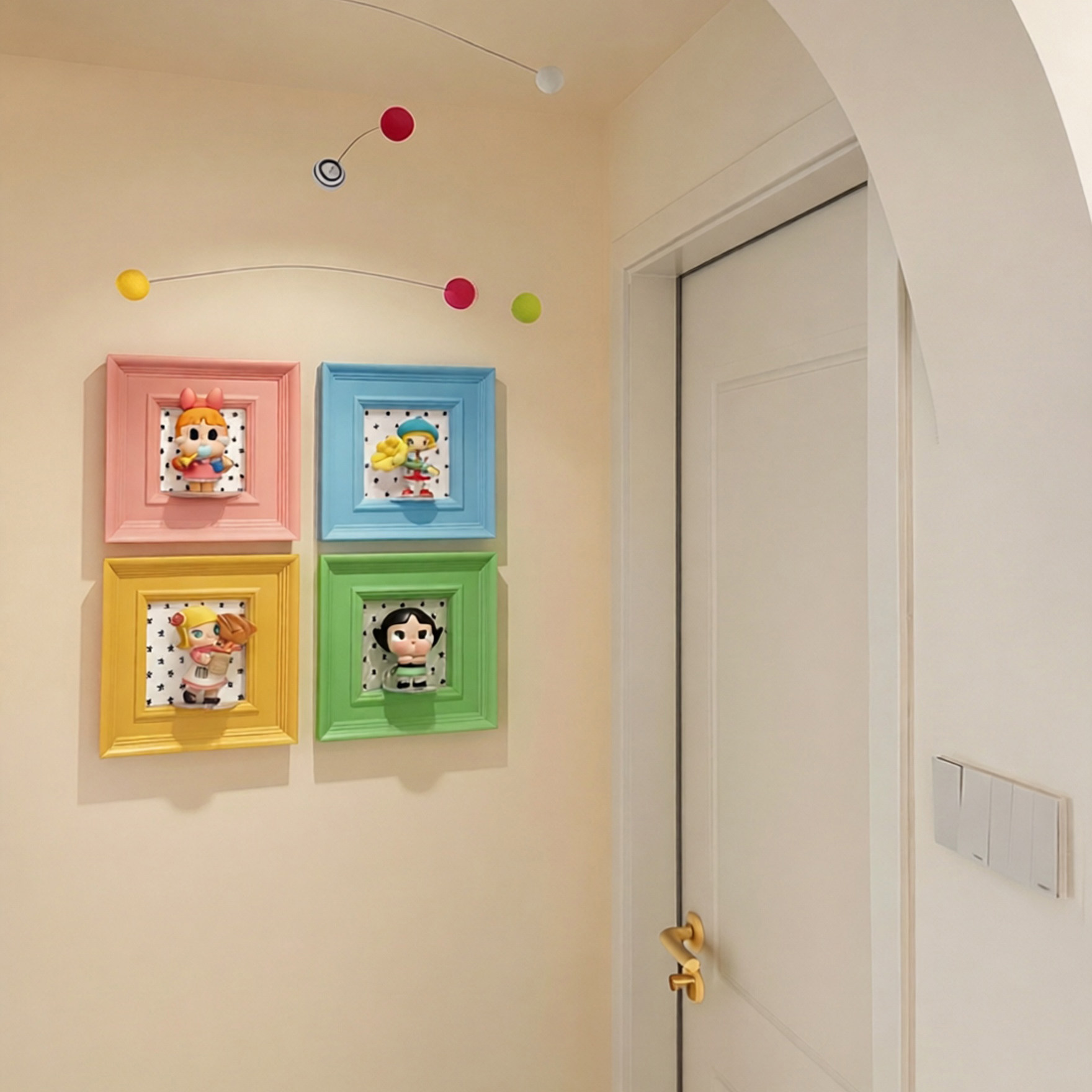 盲盒挂件泡泡马特收纳墙上装饰画入户门玄关客厅Nyota潮玩展示架图片