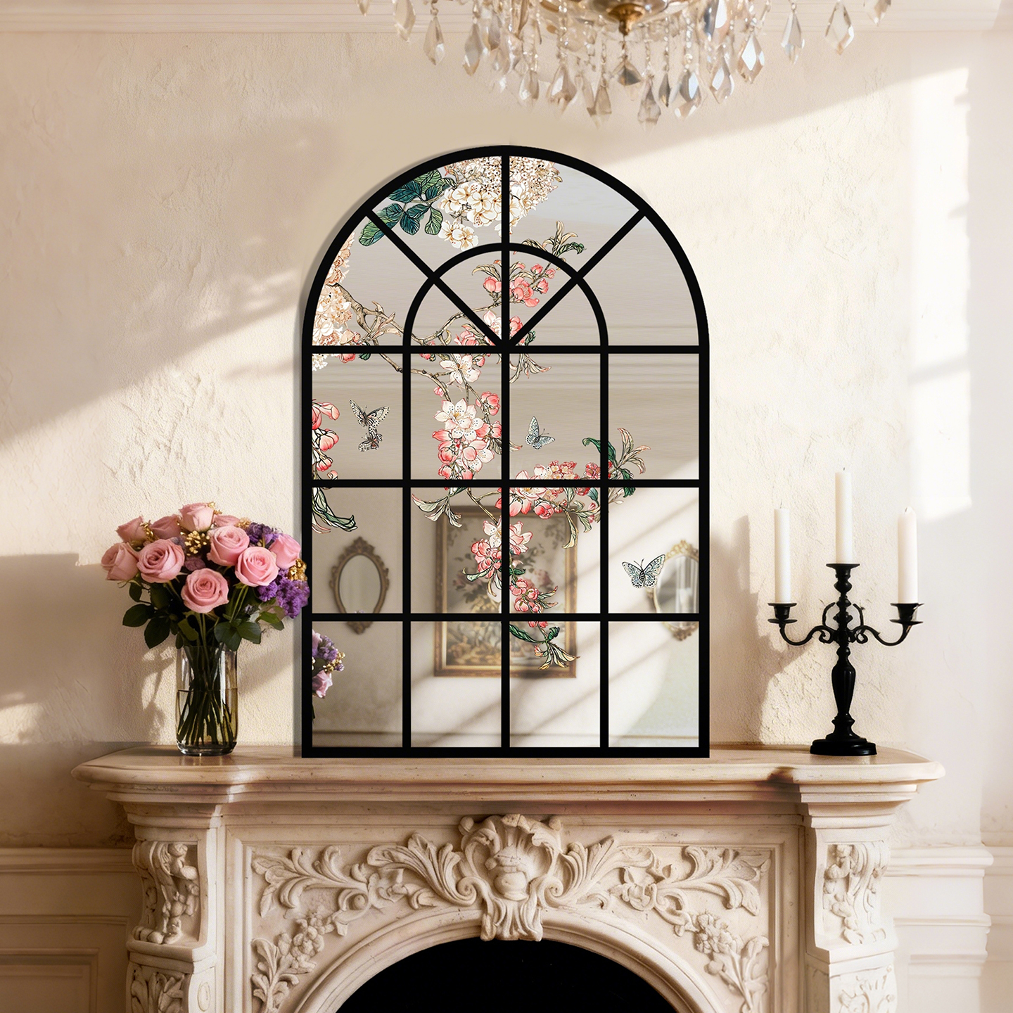 法式复古店铺服装店入户门玄关镜