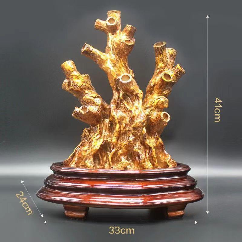 厂家直销水晶招财生树底座半成发财yj002树摇钱树品脂工艺树盆树