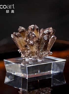 家居绿黑色天然水茶晶石摆件中云石假山客式厅布HT8961CY几桌面造