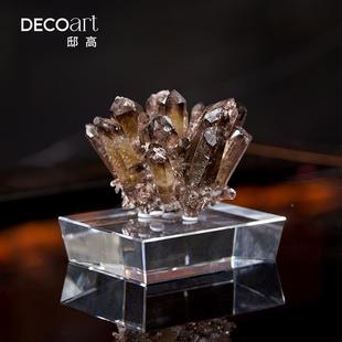 家居绿黑色天然水茶晶石摆件中云石假山客式厅布HT8961CY几桌面造