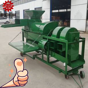 家用稻麦脱粒机自动进料高粱谷子打粒机 拖拉机PTO带皮玉米脱粒机