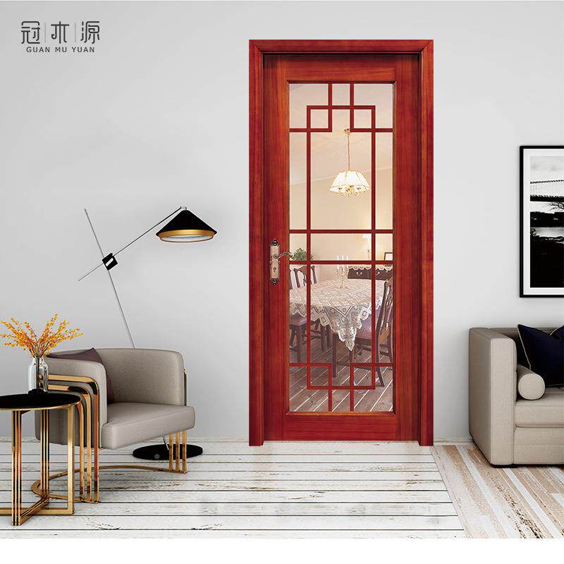 玻全屋卫生间门家用橡木697室化内钢璃厨房单推卫拉实木生间门