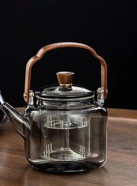 胡木用蒸煮一体壶家用高硼硅玻桃璃提梁壶茶加壶可电003陶炉热茶