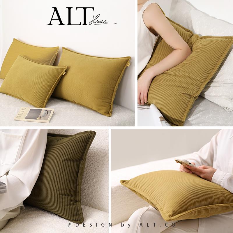 沙发枕抱枕头厅轻奢感背床头TThgqwhh靠客垫靠垫灯芯绒床上靠套不