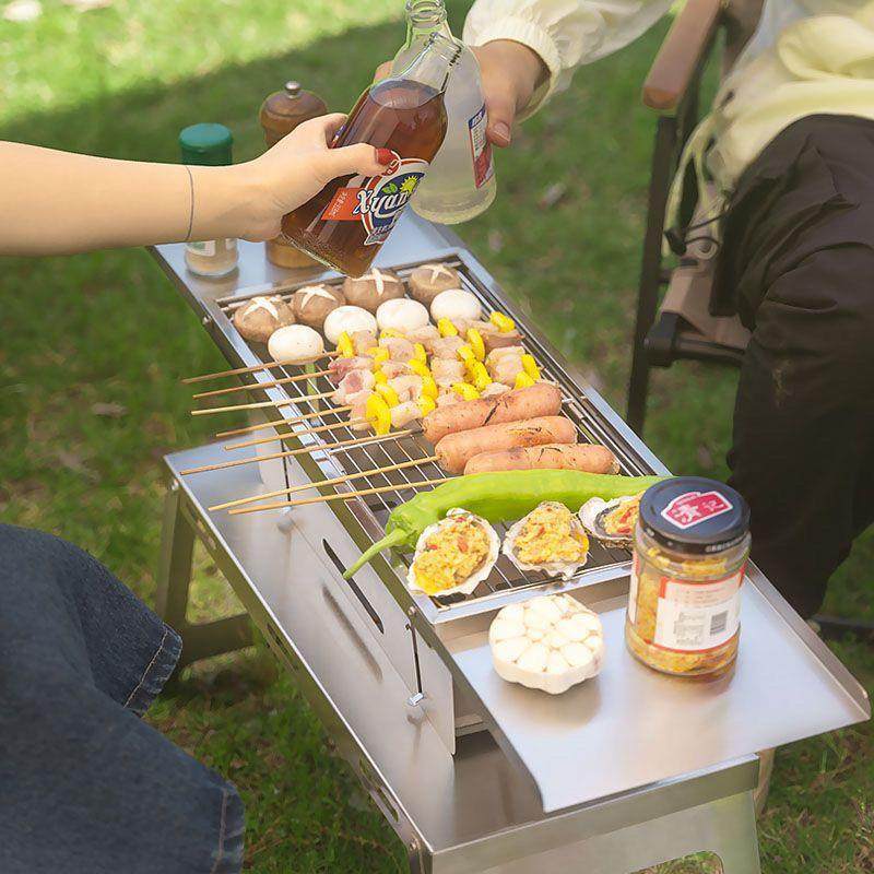 烧烤炉家用烧烤室内户外烤露营炭烤架炉不锈钢木便AL100435携式折,户外/登山/野营/旅行用品,烧烤炉/烤架,淘宝优惠券,粉丝福利购,淘宝优惠卷