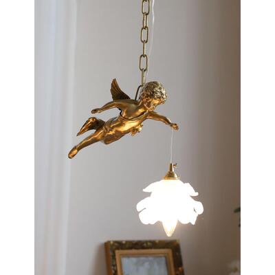 法式中古全铜ngel吊灯阳台卧A室餐厅美古典Vintag欧e头XL-D0512天