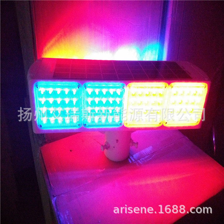 艾友太阳能双面爆闪灯 路口施工警示灯 交通信号路障灯