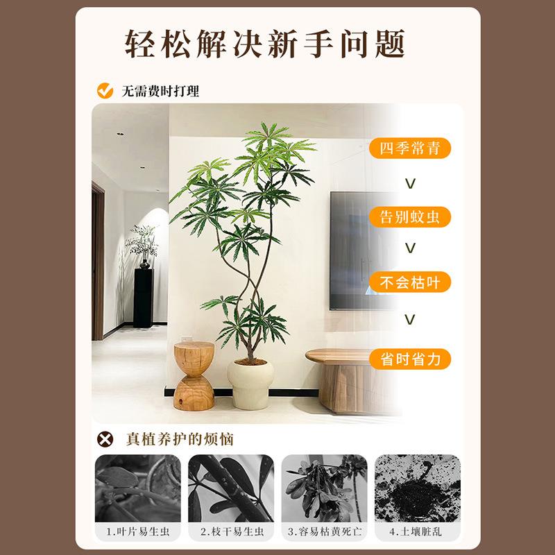 仿真绿植孔雀假物高端轻奢客8.21孔雀厅装饰木树室内型盆植栽大落