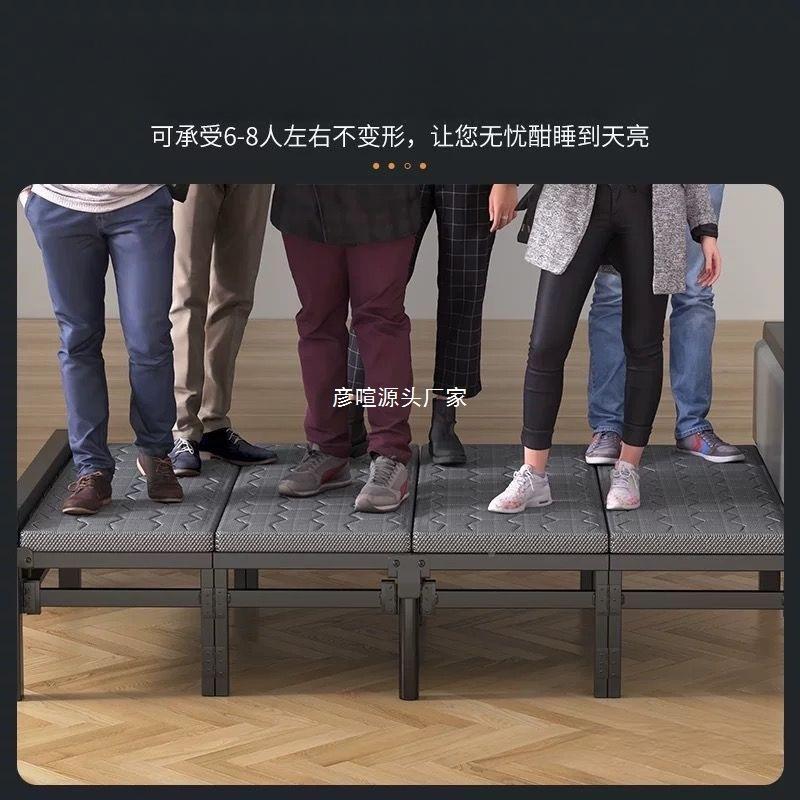 折叠床家午用双人床出租屋休人午睡简单易便携成铁床结08实耐用人床