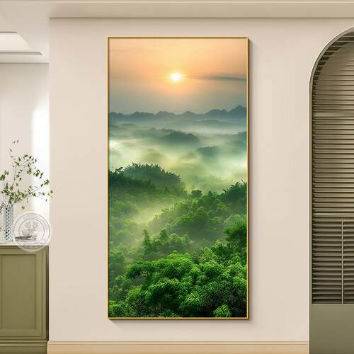 现代约东墙玄关装SY812743饰画日出东方入迎门廊墙上挂画走过道简