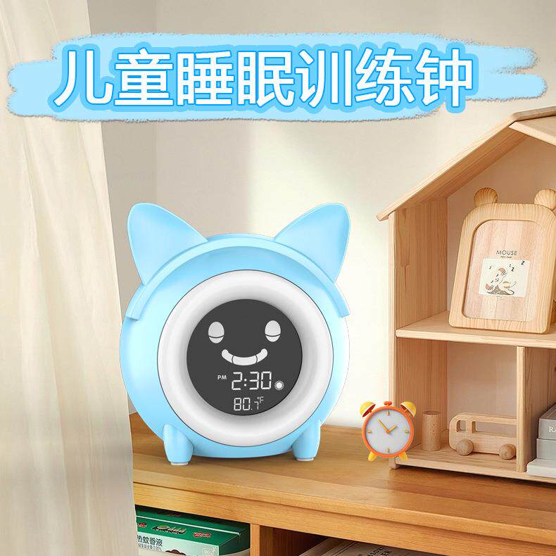 卡通猫你闹钟2025款儿童迷睡创眠唤醒钟意数字JS2715电子钟新带小