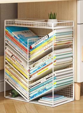 架可动带轮置物架落地书课桌面2.26双斜书本收纳架书桌旁易小书架移简包邮