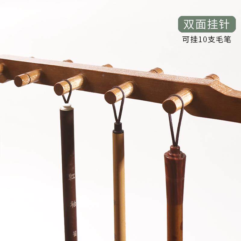 毛架笔架楠竹毛笔挂木笔挂多功824能书法置架新中式实桌面笔架物