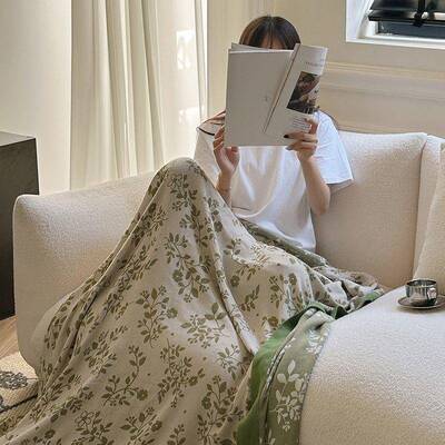 2024新款竹A感类毯母婴级棉双层纱布子竹纤维毛巾被冷XX毯子夏凉