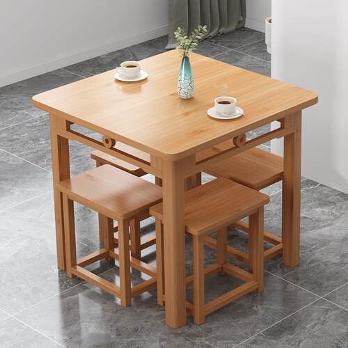 9U四方桌客厅正方形桌吃饭607080桌简户约茶桌实木餐家小型用写字