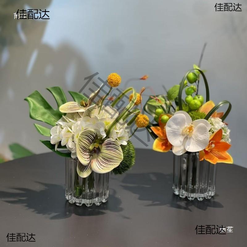 现简面约花艺绿植洽玻璃插花器客厅餐桌售楼处代8ZWGHpPx谈桌软装