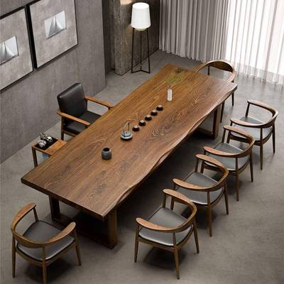 实大木板公茶桌椅组合两办室客厅泡茶台新中式茶桌家用餐桌茶无品