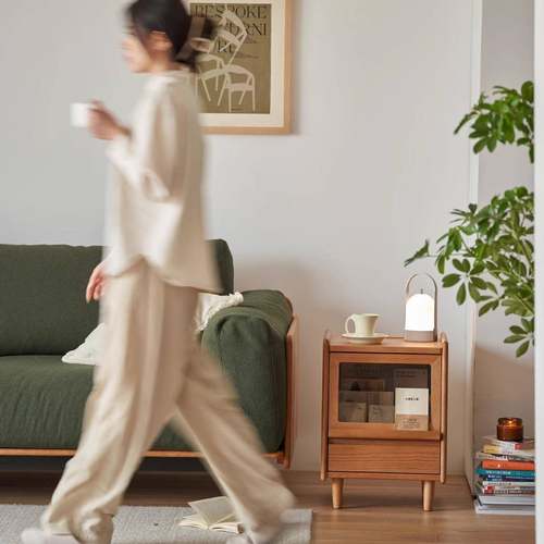 简实木床头柜日式柜约收纳柜子樱桃木边角小半家具柜小卧室型床边