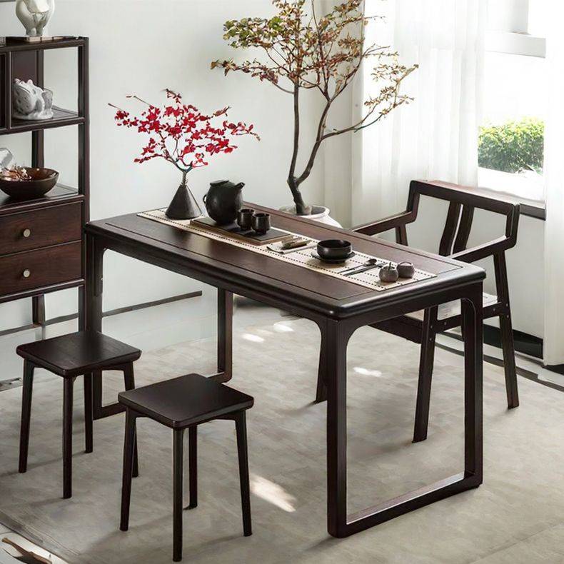 新中式实木书法桌客厅简约写字台书房书桌仿古书画桌子家用办公桌