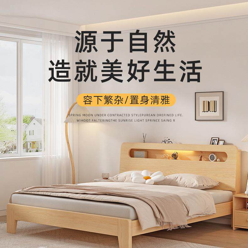 木床1.5米双实人床用1.8m简约出租房经济型1.m单家人床2ZHD架亚马