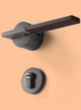 门锁式带皮执手家日用卧室门静音磁吸锁体分NMW体木门房锁式套装