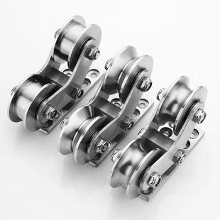 304不锈钢重型单双轴承轨道UV轮H型槽轮重起移门推拉M9门窗轮定滑