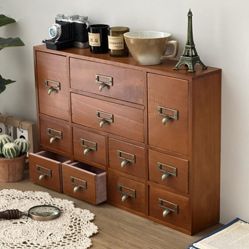 z厨akka木抽屉式收质纳柜简易层四层小型桌面整9087989理房三客厅