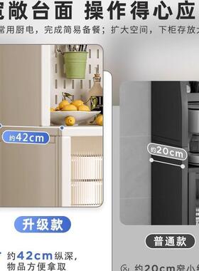 房WWC厨置物架落地层餐边多储物柜家用橱柜多功能炉微波烤箱收纳