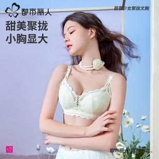 都市丽人甜美蕾丝内衣女夏薄款小胸聚拢显大收副乳防下垂舒适文胸