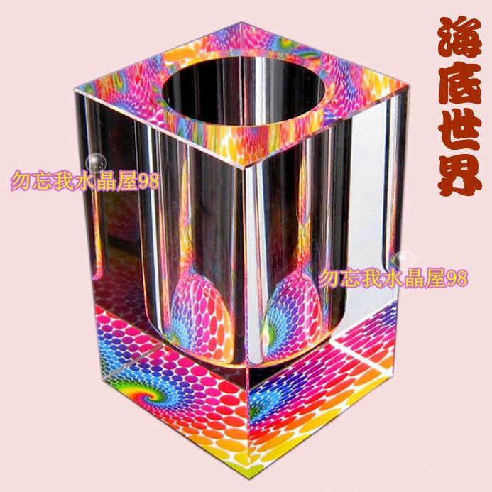 水晶商务礼品时尚创意个性笔筒 教师节礼物 收纳笔筒办公用品包邮