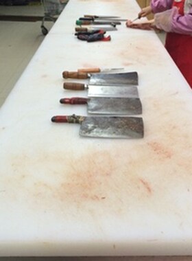 猪肉台剁骨PP板硬切菜板无毒抗菌PP塑料胶板白色耐磨斩骨砧板案板