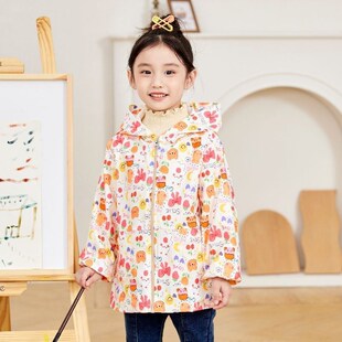 儿童秋冬防水拉链罩衣羽绒服耐脏罩衫外穿女洋气画画围兜长袖护衣