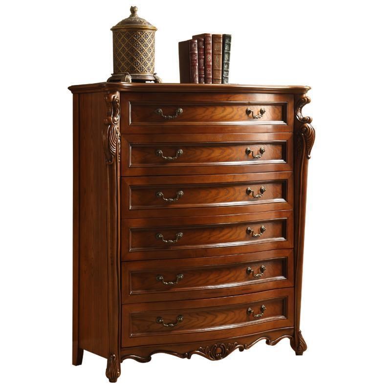 美式实木六斗柜欧式卧室储物收纳柜抽屉柜子客厅简约大容量五斗橱