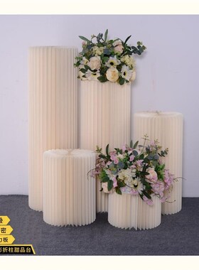 婚庆装饰道具折纸甜品台仿真花路引花婚礼堂圆柱S舞台酒店森系花
