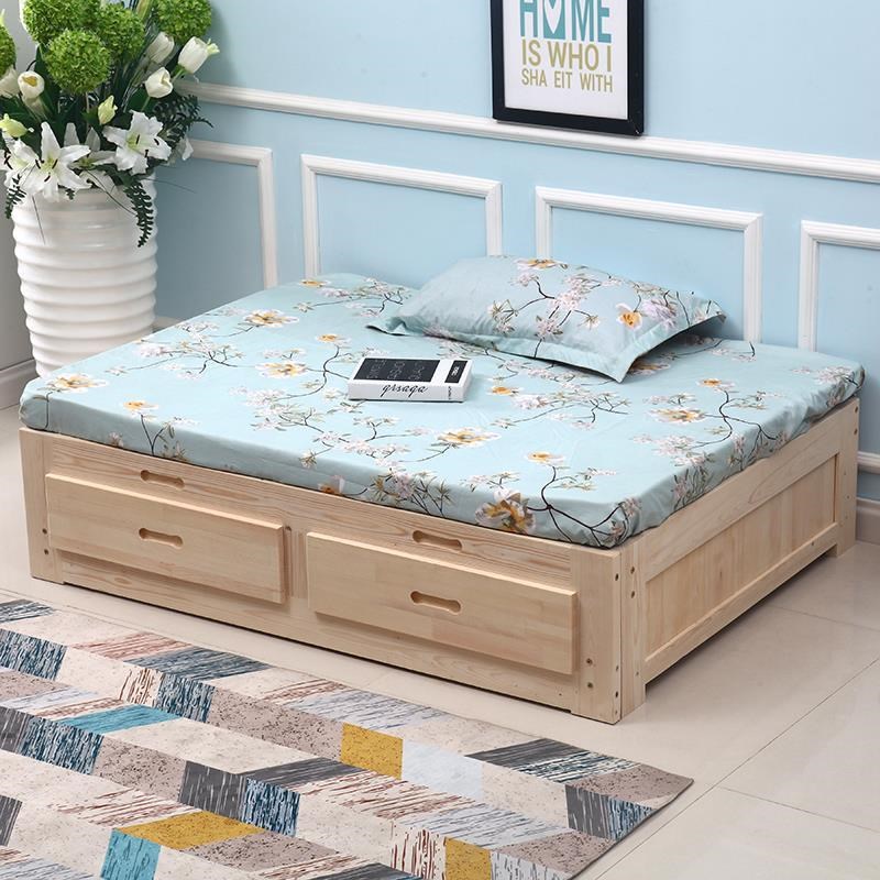 优质实木沙发床折叠床松木两用型抽拉伸缩床原木榻榻米午休床收纳