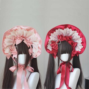 多色百搭古董lolita手作粉色波奈特小物优雅小华丽doll感BNT发饰