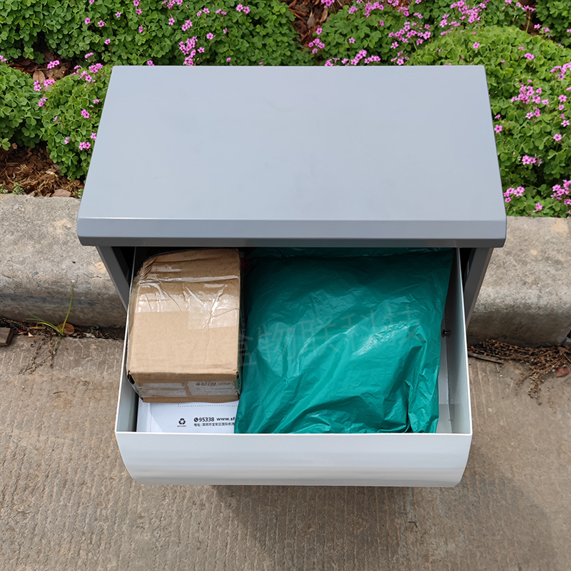 家用门口快递收纳箱存放柜室外快递放置箱家庭户外墙上包裹密码箱
