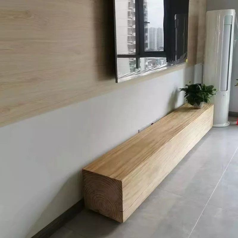 实木墩子花架花几 原木置物摆件底座 方形木桩展示台踏板树桩坐凳