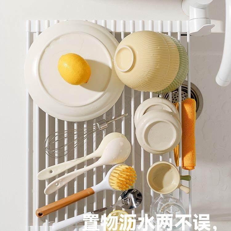厨盘房水槽沥F978HT69水架池碗叠碟收纳架卷帘可折碗水架沥水篮厨,厨房/烹饪用具,抹布架/厨房清洁收纳架,淘宝优惠券,粉丝福利购,淘宝优惠卷
