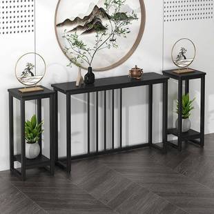 简易桌子户465置物架入式 靠墙长条桌铁艺中条客案厅玄关台家用玄