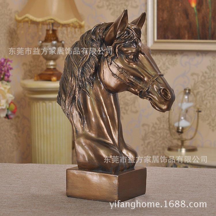 欧风美厅格家饰树脂工艺马头摆件欧式KD167家居工艺品摆设客装饰