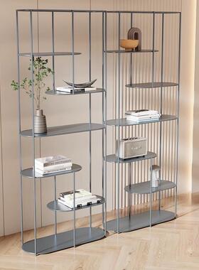 多JGP轻ZZL奢铁艺书架落地1置物架公室展示架简约书柜客收纳层陈