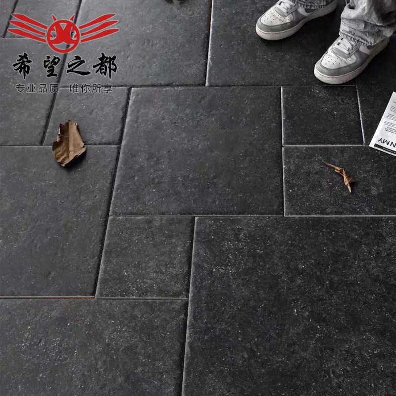 法式中古莱姆石瓷砖古堡风庭院地砖子母拼户外院子别墅露台仿古砖