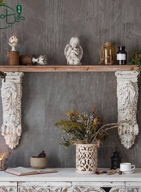 复实古法装17627饰架式置影物架楼摆设客厅木雕花壁架民宿卧室墙