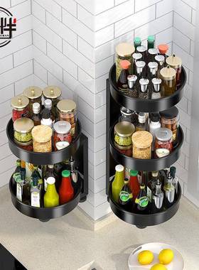 可旋转厨房BP系列调面料置物架台多功能油盐酱调味品收用品收纳纳