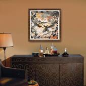 东瀛浮世绘新式 创意壁术画客厅装 饰画沙发中美好寓意小众形方Y0艺