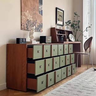 中古实木饰面法式 复斗古柜妆台一体简卧室用家小户型床尾梳ETD妆